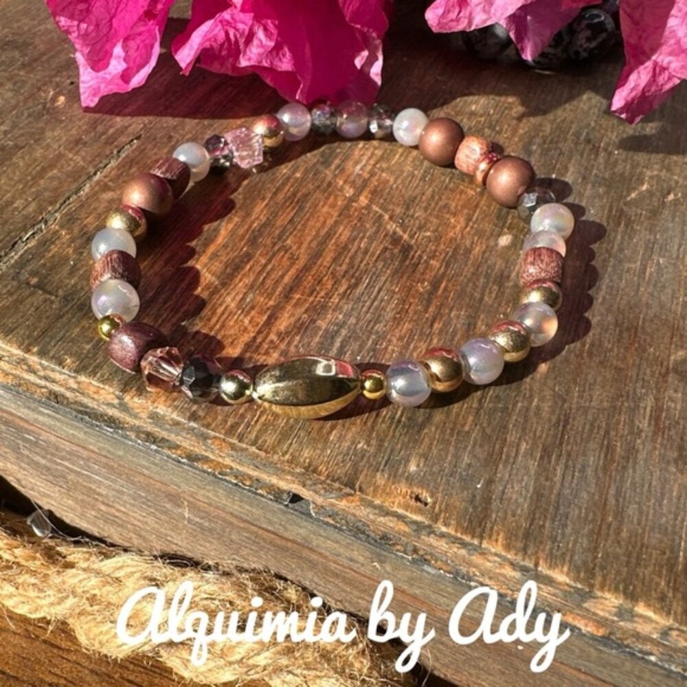 Dainty 6mm moonstone in gray beaded fall bracelet